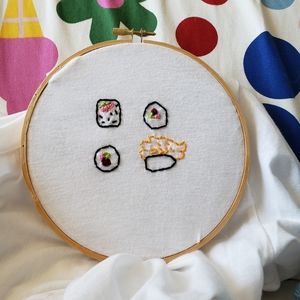 Hand stitched sushi shirt